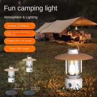 2022 new outdoor camping atmosphere 2500mA Round Light Portable Camping Light Hanging Tent Light Retro Horseshoe Torch IPX4 Waterproof with bracket