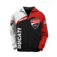 New Casual Long Sleeve Hooded Windbreaker, Printed with Ducati 3d Logo, Sports Style, Suitable for Men. popular