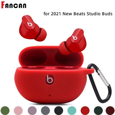 Silicone Case Cover for 2021 New Beats Studio Buds Anti-Lost Shockproof Protector Cover for Beats Studio Buds Case with Keychain Wireless Earbud Cases