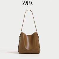 Zara213กระเป๋าหนังถังจุได้ตามธรรมชาติกระเป๋าฤดูร้อนใหม่2023ถุงแฟชั่นเดินทางสะพายไหล่