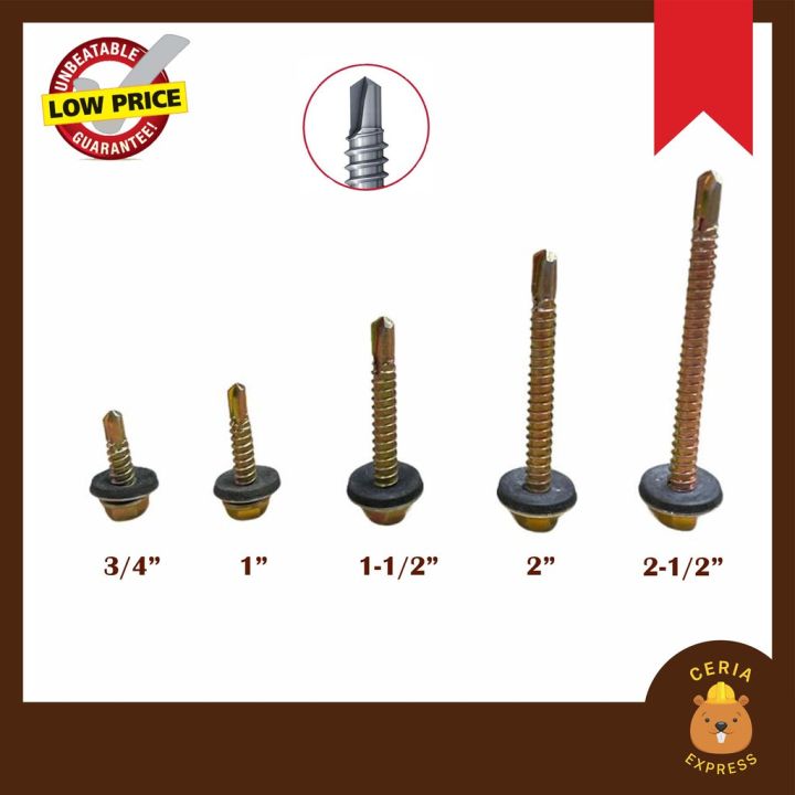 [50pcs] Iron Besi Self Drilling Hex Head Roofing Awning Screw