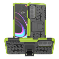 เคส Motorola Edge 2021 Case หรูหรา PC + TPU Stand Armor ShockProof