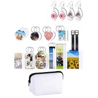 29Pcs Sublimation Blanks Products Set Including Makeup Bag Cosmetic Pouch, Earrings, Keychain,Drink Cup Coasters for DIY