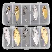 【hot】✶♂ 5PCS/box 3-15gMetal Metal Spinner Set Gold Fishing Treble Hooks Tackle Hard Bait