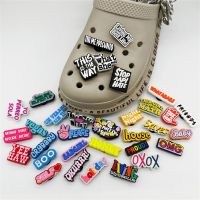 1pcs English Letters PVC Shoes Charm Inspirational Text Design Shoe Accessories Croc Fashion Shoe Buckle Girl Child Gift