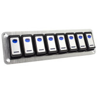 The latest metal patent switch panel Boat Switch Panel Car Switch Panel IP65 Waterproof 12V Marine LED Rocker 2-8 Gang