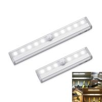 ☃ 6/10 LED cabinet lamp PIR LED Induction Under Motion Sensor Closet Night light Battery Powered Wall Lamp For Kitchen Wardrobe