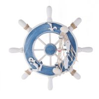 Mediterranean Ship Rudder Decoration Nautical Boat Wheel Helm Wooden Craft Home Decoration Accessories New Listing