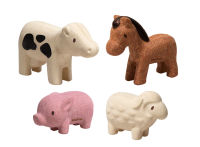 PlanToys FARM ANIMALS SET ของเล่นไม้ชุดตุ๊กตาสัตว์ในฟาร์มของเล่นเด็ก 12 เดือน