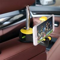 2 in 1 Car Headrest Hook with Phone Holder Seat Back Hanger for Bag Handbag Purse Grocery Cloth Portable Multifunction Clips Car Mounts