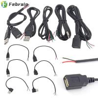 FEBRAIN ปลั๊กตัวผู้5ยูเอสบีซม. 30 2.0 5V ที่ชาร์จแหล่งจ่ายไฟสายคอนเนคเตอร์ต่อขยายแจ็คตัวเมียการส่งข้อมูลสาย USB จำนวน5ชิ้น