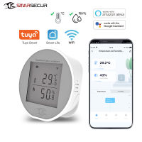 SMARSECUR Tuya WIFI อุณหภูมิความชื้นเซนเซอร์เครื่องวัดอุณหภูมิความชื้น Smart Home Backlight Smart Life รองรับ Alexa