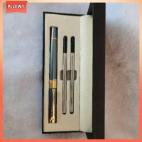 PLLEWY สีฟ้าทอง ปากกาลูกลื่น รีฟิลสีดำ ชุดปากกาสำหรับเขียน วินเทจ ชุดปากกา ออฟฟิศสำหรับทำงาน