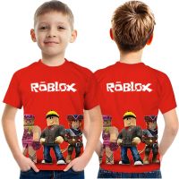 COD SDFGERTERT เสื้อยืดคอกลม พิมพ์ลายอนิเมะ Roblox 3 มิติ แฟชั่นฤดูใบไม้ผลิ และฤดูร้อน สไตล์เกาหลี สําหรับเด็กผู้ชาย และเด็กผู้หญิง [อายุ 5-14 ปี]