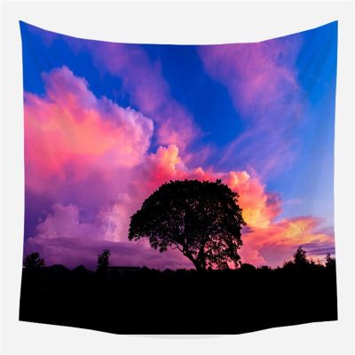 Psychedelic Forest Tapestry Wall Hanging Wall Green Tree Tapestry Blanket Farmhouse Decor Window Tapestry Headboard Yoga Shawl