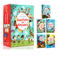 Usborne questions and answers you ask me and answer popular science three-dimensional flip book 5-volume collection English original body / animals / Dinosaurs / time / food hardcover folio