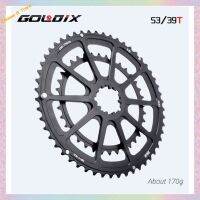 GOLDIX ไฟอัลตราถนนจานหน้าจักรยาน170มม. อะลูมินัมอัลลอยกลวงชุดข้อเหวี่ยงคู่50 34T/53 39T