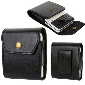 Black Leather Case Pouch Belt Loop Clip for Motorola RAZR Plus