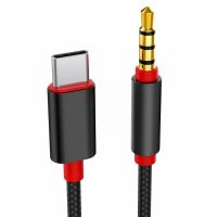 Type C To 3.5mm Audio Adapter Cable Nylon Braid Ed AUX Audio Cable Car Audio Headphone Cables Sound Conversion Wire For Laptop