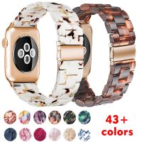 ❦❀✙ Resin strap for apple watch band 7 44mm 40mm 42mm 38mm 41 45mm correa transparent Loop watchband for iwatch 7 6 se series 5 4 3