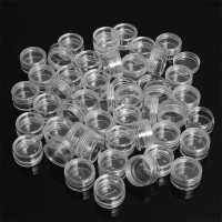 HONG 50PC Clear Cream Jar ขวดเครื่องสำอางขนาดเล็กภาชนะโปร่งใสหม้อสำหรับเล็บ