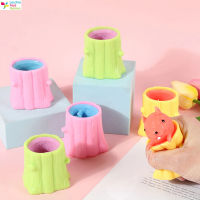 LT【Fast Delivery】Tree Stump Evil Squirrel Cup Squeeze Toys Funny Telescopic Head Decompression Squishes ของเล่น Prank Props สำหรับของขวัญ1【cod】