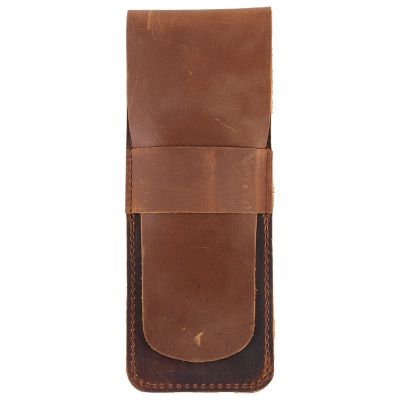 Handmade Leather Pencil Storage Bag Cowhide Fountain Pen Case Holder Vintage Retro Accessories for Travel Journal