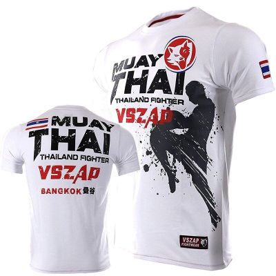 VSZAP เสื้อมวยไทยชาย เสื้อกีฬาวิ่ง เสื้อกีฬาชาย ฟิตเนส MMA