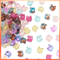 YESHE 100pcs สุ่มแบบสุ่ม ลูกปัดใสหลากสี 14x13mm สีผสมกัน ลูกปัดแก้วลูกปัด ลูกปัดแลมป์เวิร์ค กระจกสำหรับผู้หญิง ลูกปัดทำมือ ทำเครื่องประดับ DIY