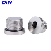 304 stainless steel hex socket cap flange hex socket plug oil water pipe fitting 1/8 1/4 3/8 1/2 3/4 BSP external thread