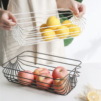 Home Decor Metal Storage Basket Nordic Chic Rose Gold Fruit Bread Organizer Basket Simple Desktop Sundries Finishing Iron Basket