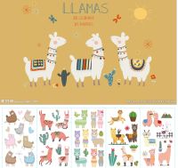 10PCS Cartoon Alpaca Tattoo Stickers Waterproof Cute Animal DIY Arm Thigh Hand Temporary Tattoo Sticker For Children