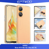 EPTWOO OPPO Reno 8T 8 8Z 7Z 7 Pro 4G 5G เคสเคสโทรศัพท์ลายลูกอมกันกระแทกสีทึบใสพร้อม XSC-01ป้องกันหลายชิ้นฝาหลังอะคริลิค