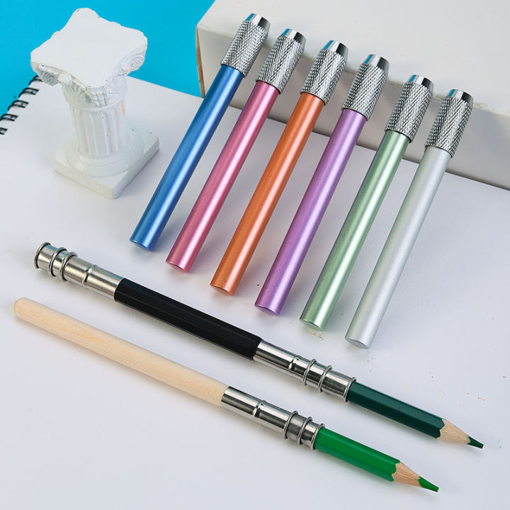 sunyanping-ขายดี-ที่ต่อปากกาสั้นโลหะที่ต่อดินสอถ่านสเก๊ตช์ก้านต่อที่วางปากกา