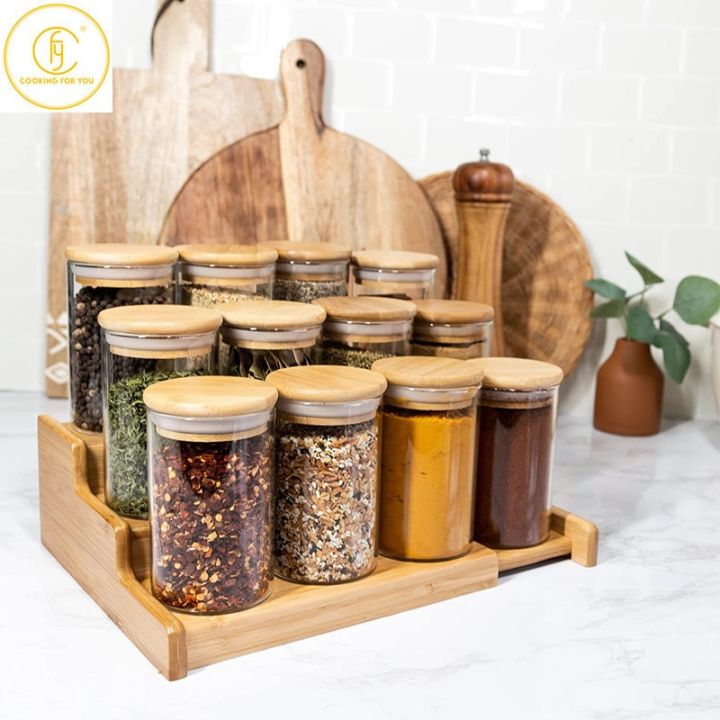 6pcs-4oz-glass-seasoning-storage-jars-with-bamboo-lid-kitchen-salt-shaker-pepper-condiment-storage-container-herb-spice-tools