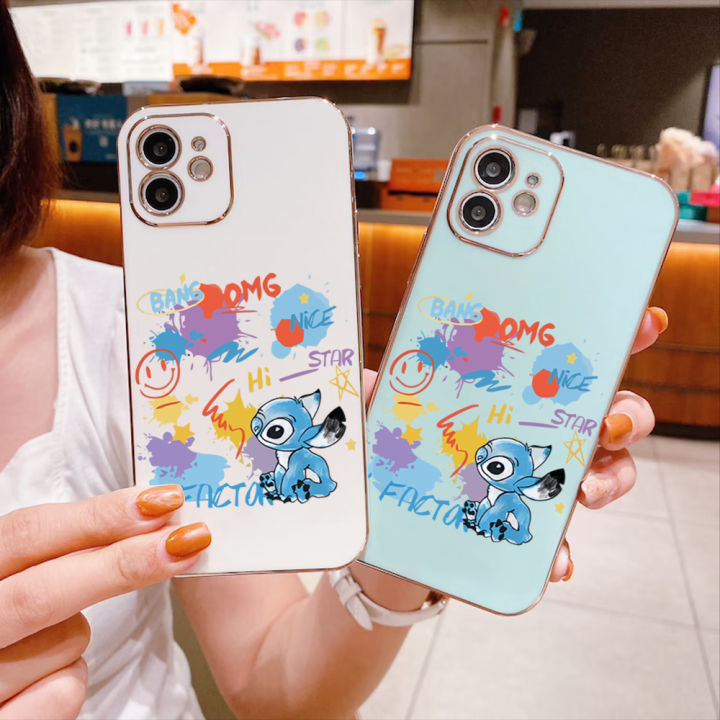 ggk-เคสสำหรับ-honor-ลายการ์ตูนสติทช์ฟรีสายคล้อง90-5g-90-lite-5g-เคสโทรศัพท์เคลือบหรูหราขอบสี่เหลี่ยมเคสโทรศัพท์นิ่ม