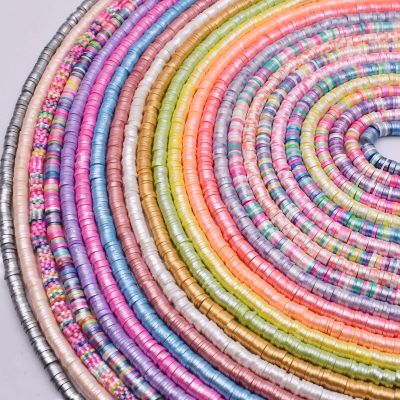 Bright Color 6mm Jewelry Findings Flat Round Polymer Clay Beads Spacer Loose Beads For Jewelry Making Bracelet Accessory