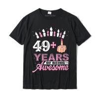 50th Birthday Idea I Am 49 Plus Middle Finger Christmas T-shirt Unique Cotton Mens Tops &amp; Tees Personalized Brand T Shirts - lor-made T-shirts XS-6XL