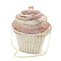 【YD】 Fashion women accessories beautiful diamonds luxury clutches big cupcake ice cream crystal purses Bridal wedding party