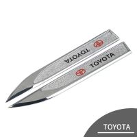 Hot New 2PCS Toyota Logo Metal rhinestone Sticker Body Door Decorative for Vios Yaris Avanza Wish Corolla Cross Fortuner Accessories zhi