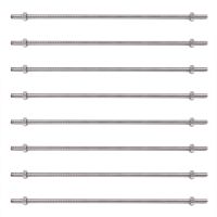 8X Stainless Steel Thread Bar Stock Rod Silver Tone 320mm x M8