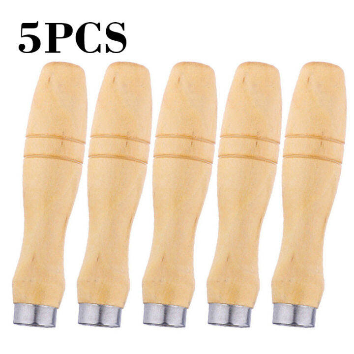 Mayitr 5pcs New File Rasps Handle Shaft Wooden For Files Wood Rasps