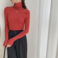 SMTHMA Fashion Turtleneck Single-Breasted Women Knitted Sweaters New Autumn Winter Full Sleeve Stretched Female Pullover Jumpers