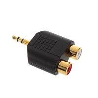 [COD] 2RCA Gold Plated STEREO 3.5mm FEMALE CONNECTOR ADAPTER, 1 Piece, for , Phone, Notebook, DV Office