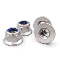 Stainless Steel Nylon Lock Nut dengan Flange GB6183 Nilon Self Lock Nut Mur Pengunci M3 M4 M5 M6 M8 M10 m12