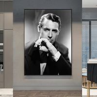 Cary Grant โปสเตอร์แต่งบ้านหล่อคนดำผ้าใบศิลปะติดผนังภาพพิมพ์สำหรับ0706
