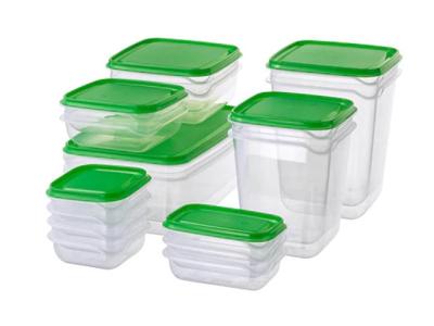 พรูทต้า ชุดกล่องอาหาร 17 ชิ้น, ใส, เขียว (Food container, set of 17, transparent, green)