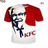 HX รูปแบบล่าสุดฮาราจูกุเคเอฟซีท็อปส์3D พิมพ์ผู้ชายผู้หญิงเสื้อยืด