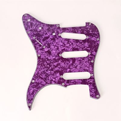 ；‘【；。 Purple Pearl 3 Ply 11 Holes SSS Guitar Pickguard Anti-Scratch Plate For ST FD Electric