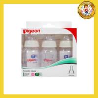 Pigeon ขวดนม PP คอแคบ ขนาด 4 oz./240 ml. พร้อมจุกนม Size S (แพ็ค 3 ขวด)